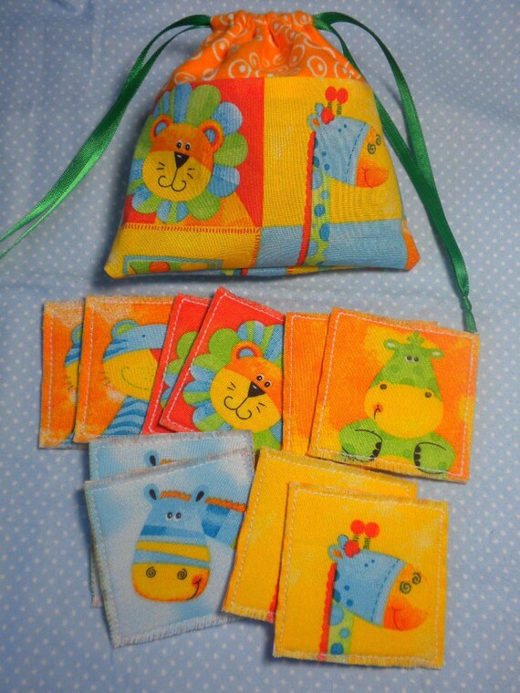 Adorable MEMORY GAME Zoo Jungle Animals Shabby by HappyBubby