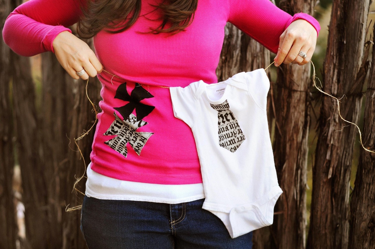 Baby boy onsie and matching shirt for mom