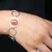 Carnelian Sterling Bracelet - Sterling Silver Large Link Bracelet Featuring a Beautiful Carnelian Gemstone