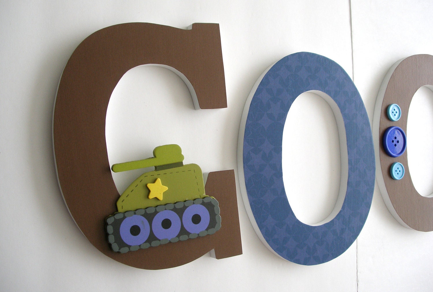 Custom Decorated Wooden Letters MILITARY Theme Nursery Bedroom Home Décor, Wall Decorations, Wood Letters, Personalized Camo