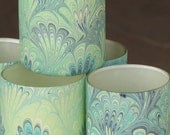 25 Italian Marbled Votives in Peacock