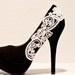 Black Pumps with White Venise Lace ... Size 5.5