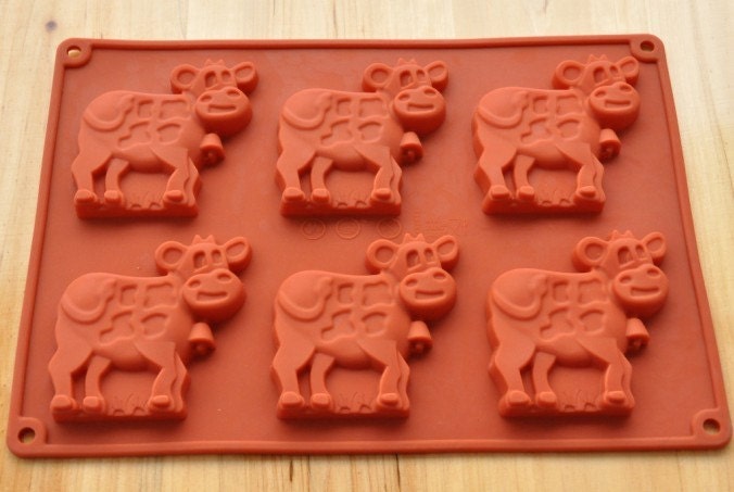 6-Cows Flexible Silicone Mold/Mould For Handmade Soap Candle Candy Chocolate Jewelry Jelly Cake Fimo Resin Crafts