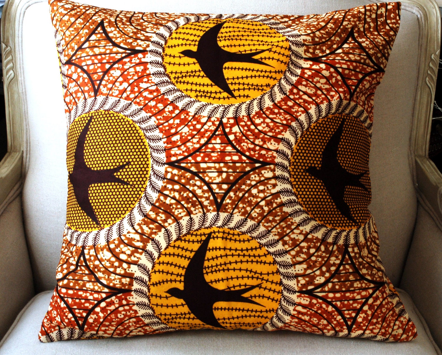 African Swifts Throw pillow cover - 20 x 20 inches (50cms)