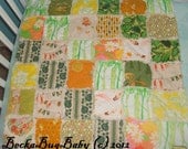 Custom Made to Order Featured in Treasury FairyTales and Mermaid Tails Crib Size Rag Quilt in Citrus New 2012 by Becka Bug Baby on Etsy