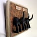 Dog Tail Leash Holder - Triple Paw Paws - Optional Letter Tiles