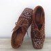 RESERVED for SUV - Vintage RARE Sample A Line by Anne Klein Brown Suede Lace-Up Loafers, size 7
