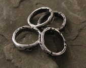 2 Little Organic Artisan Jump Rings in Sterling Silver Handcrafted Connectors L60