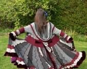 Secrets of the Stones - Whirling Dervish Gypsy coat Elf Festival Bohemian Pixie coat made from upcycled recycled reconstructed sweaters - RESERVED/ CUSTOM COAT for Maeve