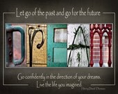 FuNkY  and Inspirational Alphabet Photo  Letter Art DREAM Sign 11x14