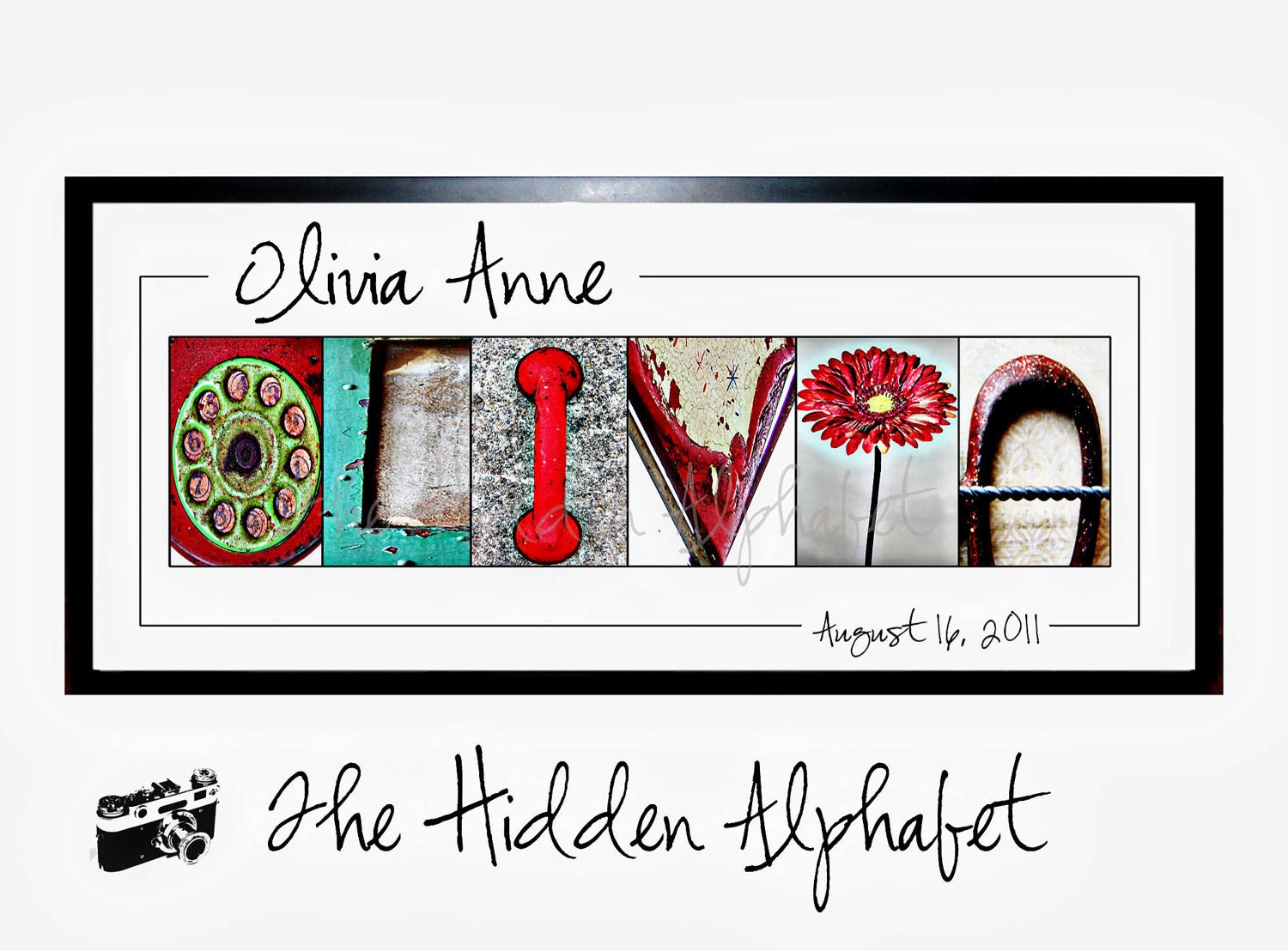 BABY GIFT Alphabet Photo Letter  Fine Art  10x20 Custom Print Alphabet Photography in COLOR