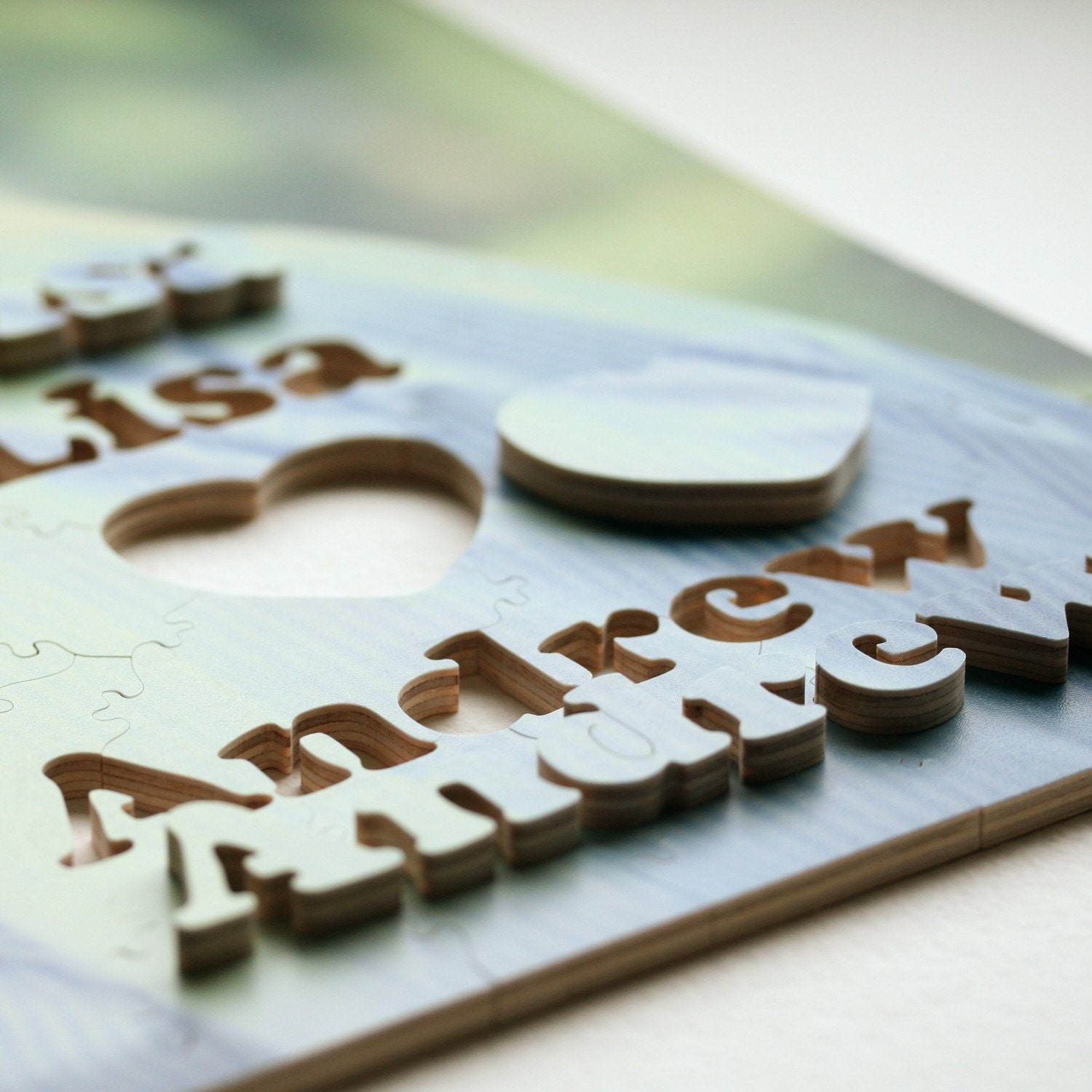 90 piece Wood Guestbook Wedding Puzzle PHOTO