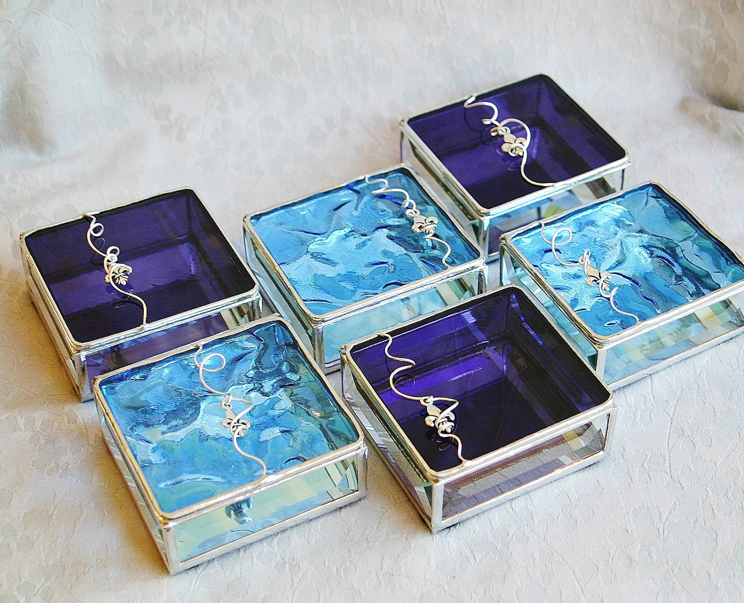 Bridal Attendants Gifts Stained Glass Jewelry Boxes by GaleazGlass