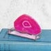 Stained Glass Business Card Holder Fuschia Pink Agate Geode Office Home Handmade OOAK