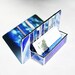 Stained Glass Business Card Holder Sapphire Cobalt Blue Art Glass Modern Contemporary Office Fathers Day Handmade OOAK Striped