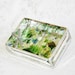 Reserved for GARDEN DREAMS GIVEAWAY July 2 - 8 Stained Glass Jewelry Box Purple Blue Green Confetti 3x4 Floral-stamped Dragonfly
