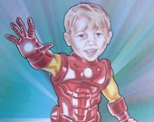 Iron Man Custom Portrait and Name Avengers Comic