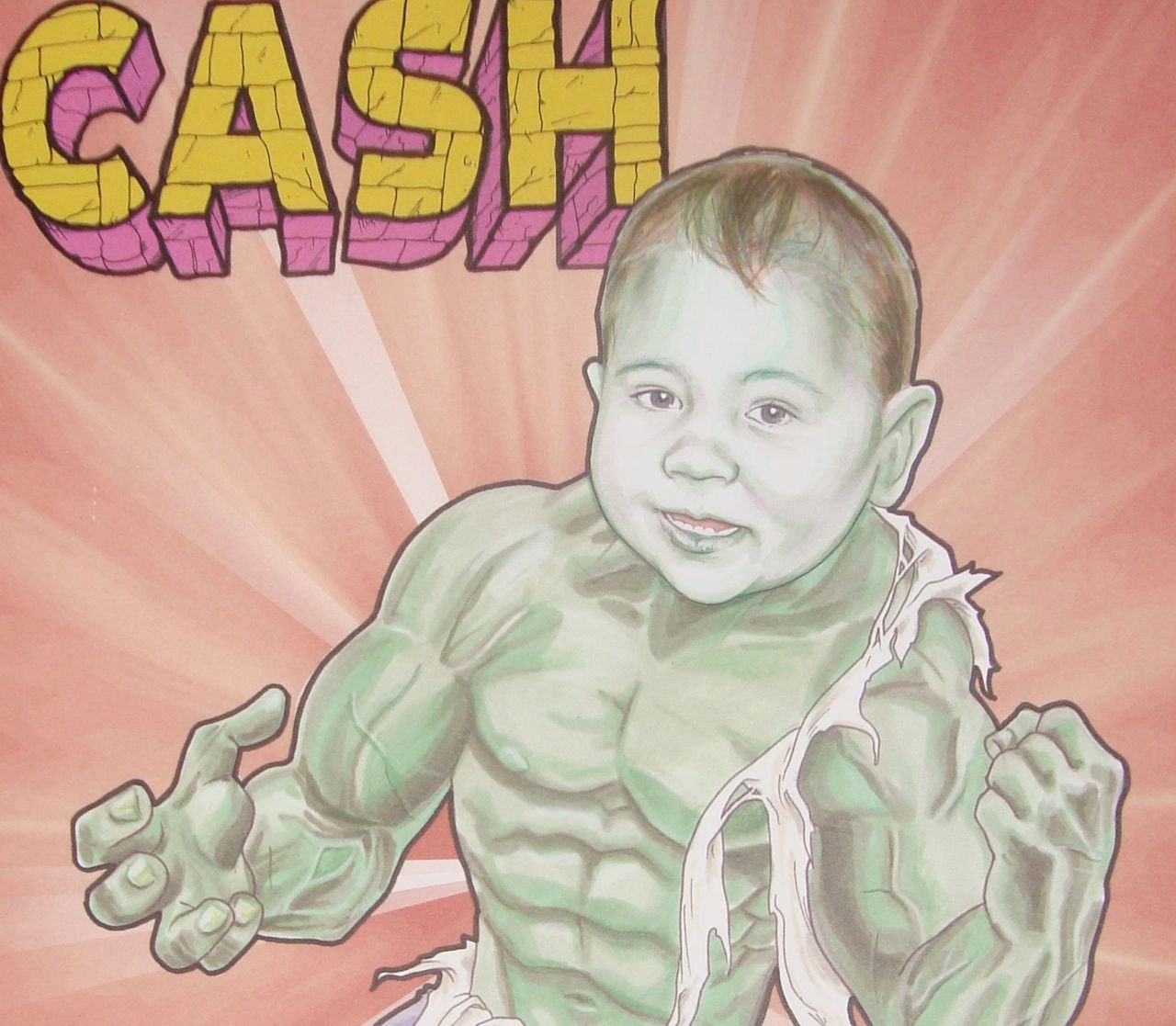 Hulk Custom Portrait and Name Avengers Comic