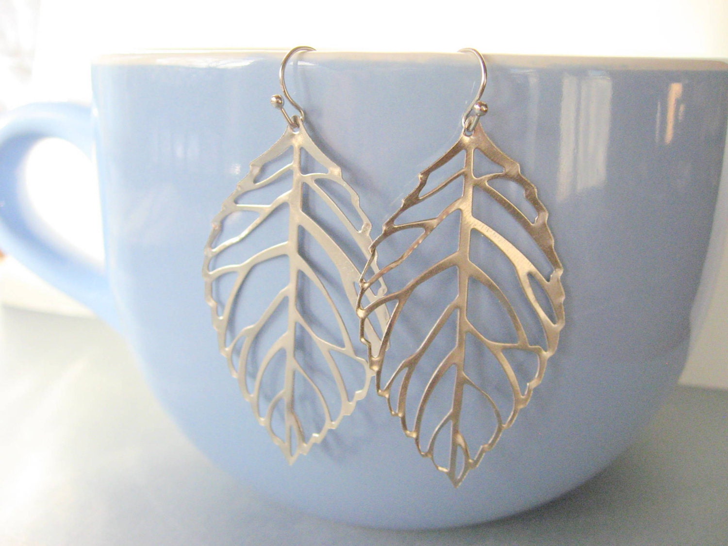 Silver Leaf Earrings