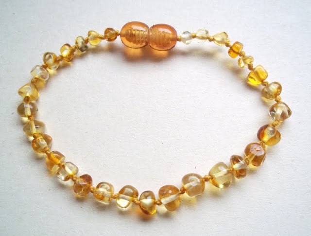 Rounded Lemon BALTIC AMBER BRACELET 6.7 inches.