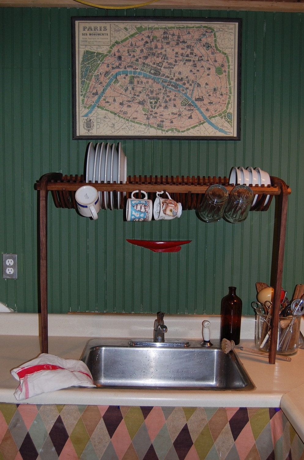 Mid century modern dry and store dishrack