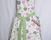 pink and green Celtic fleur de lis apron