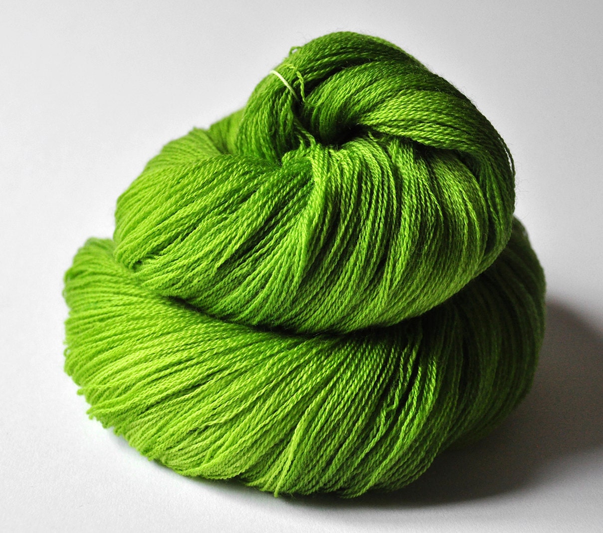 Fresh lettuce OOAK - Merino Yarn Fine Lace weight