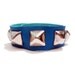 Studded Turquoise Leather Cuff Punk Bracelet by Rogue City Killers S/M