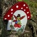 Mushroom Fairy Garden Door, Rustic Red for your Gnomes, Fairies, Elves, Cupids and other Mystical Beings