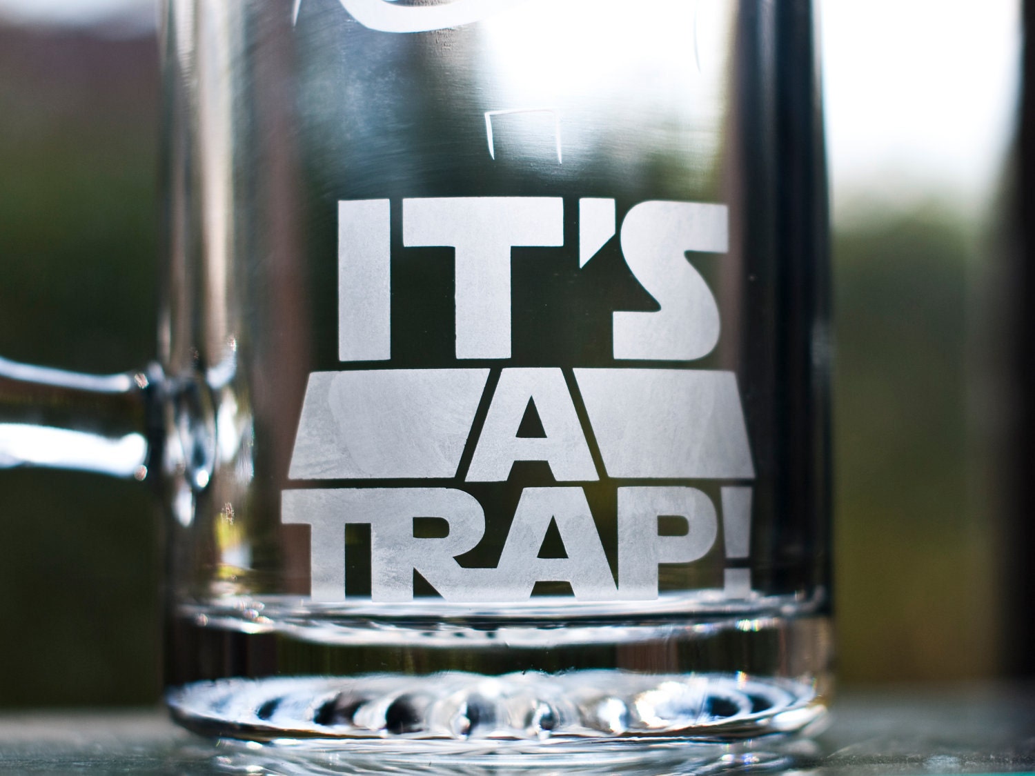 Star Wars - Admiral Ackbar "IT'S A TRAP" Custom Etched Glass Mug