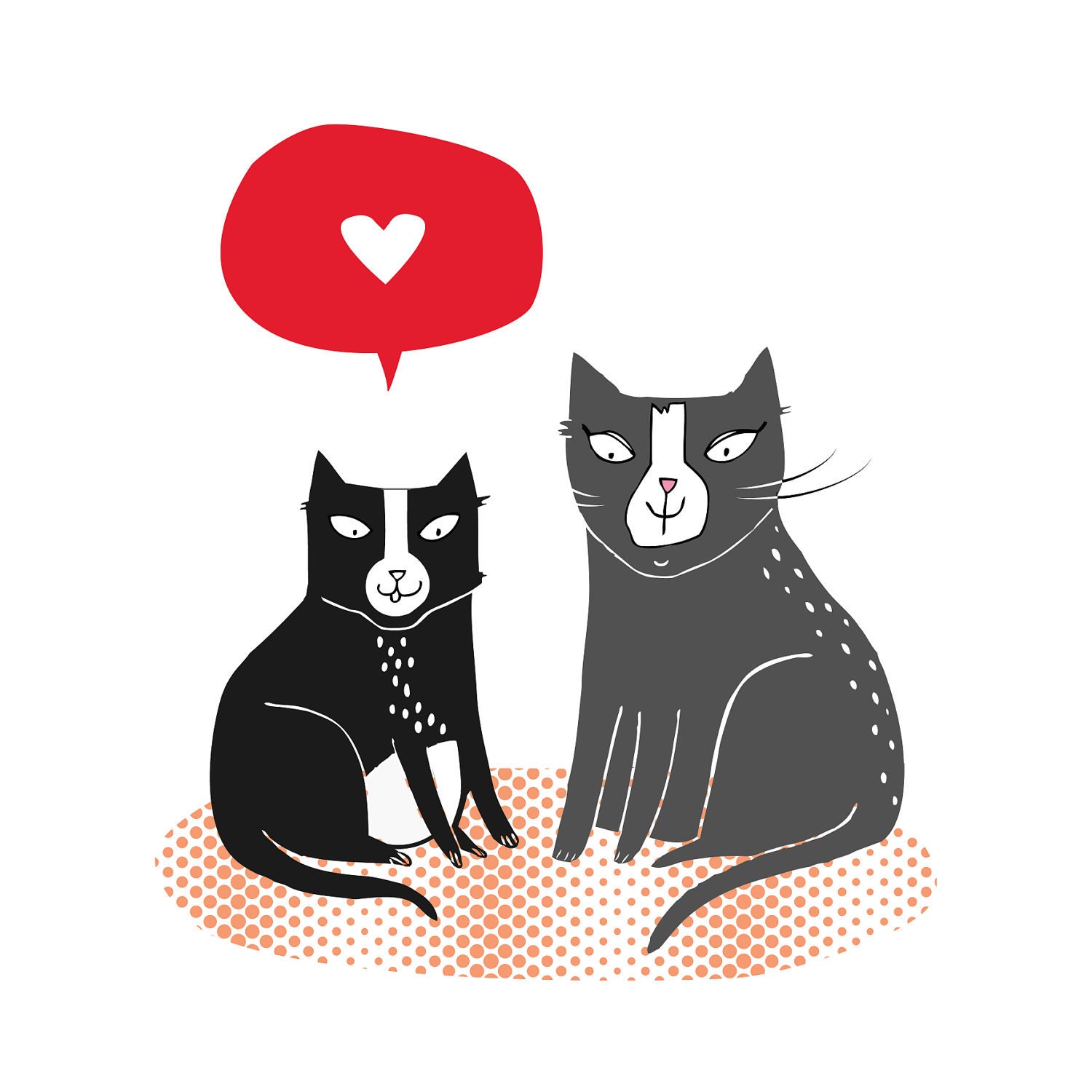 Love cats - Cat card for anniversary, valentines, husband, girlfriend, boyfriend, wife, best friend, lover