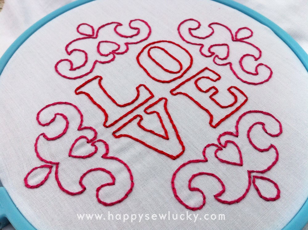 LOVE embroidery pattern