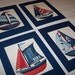 Regatta boats sailboats wall art decor blue red boys prints kids matted navy 11x14
