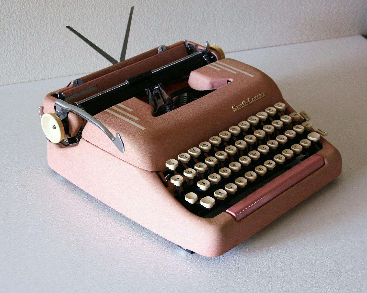 Vintage pink typewriter