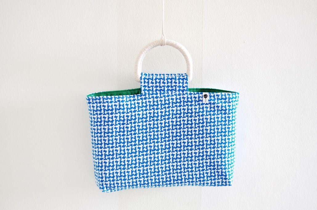 CLEARANCE The Mavis Bag - Cyan Maze