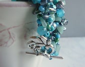 Crocheted Beads Bracelet - Blue As The Ocean Waves