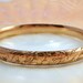 Antique Victorian Gold Filled Repousse Hinged Bangle Bracelet Marked D&C