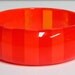 Vintage Lucite Tone On Tone Striped Bangle Bracelet