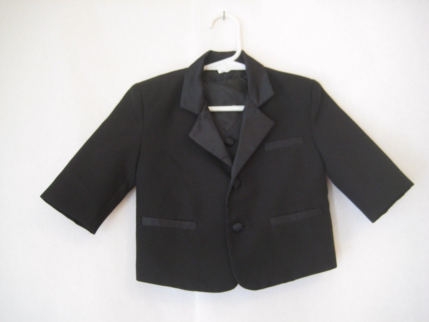 black tuxedo. vintage baby suit coat vest set. dapper little gentleman.