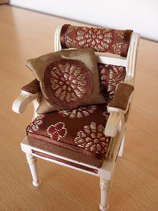 Dollhouse miniature designer accent chair