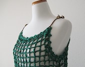 Green Tank Top with Leather Strap