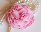 Pretty in Pink - Carnation Brooch - Repurposed Tshirt Pin