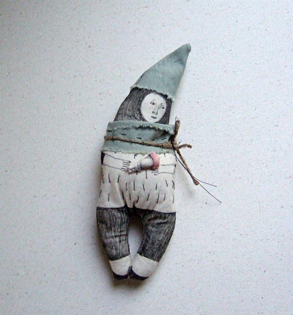 art soft doll , FOREST MAN with a MUSHROOM