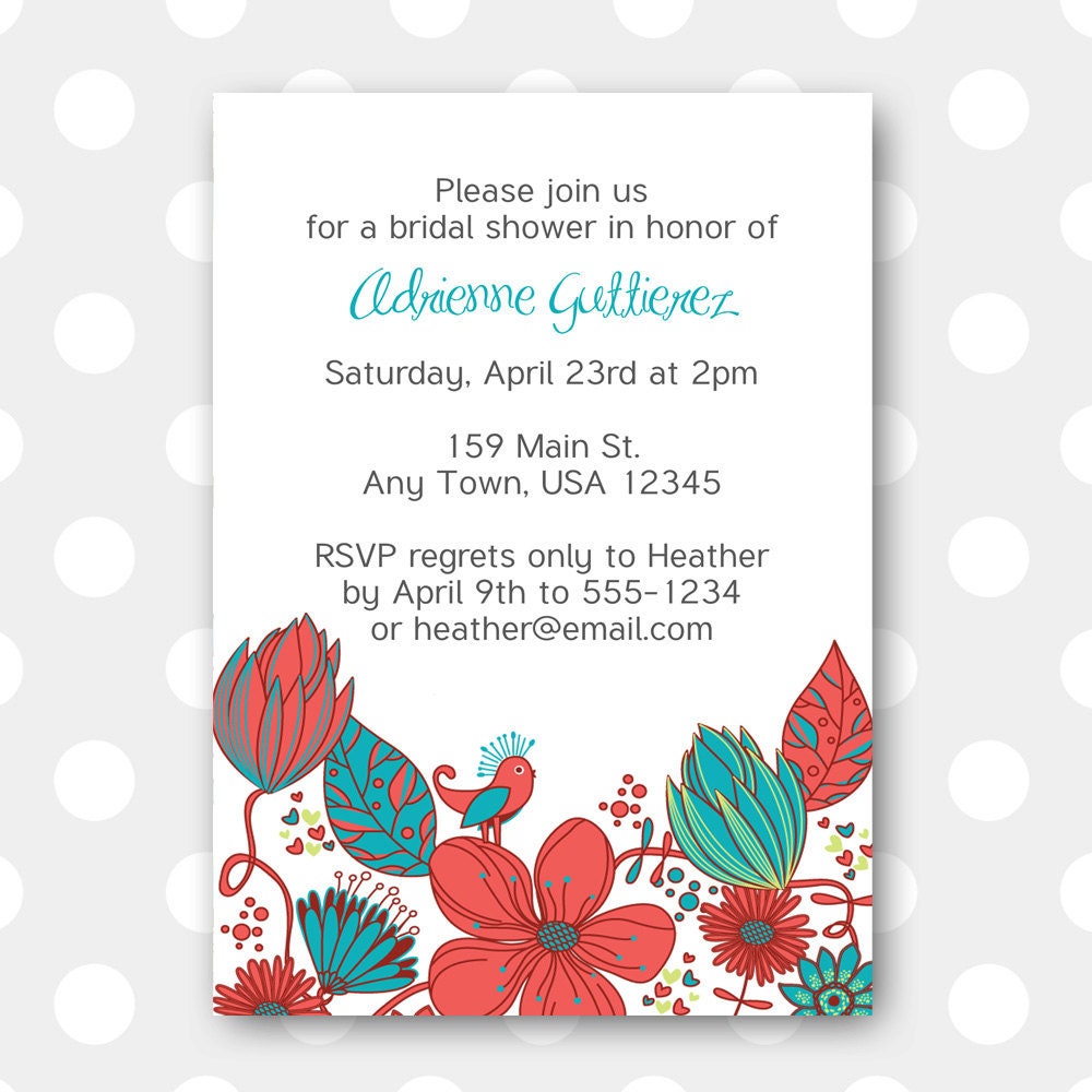 Printable Bridal Shower Invitation - Floral Garden