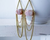 Paule - agate and chains earrings