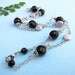 Black Onyx Necklace with Rhodium Beads