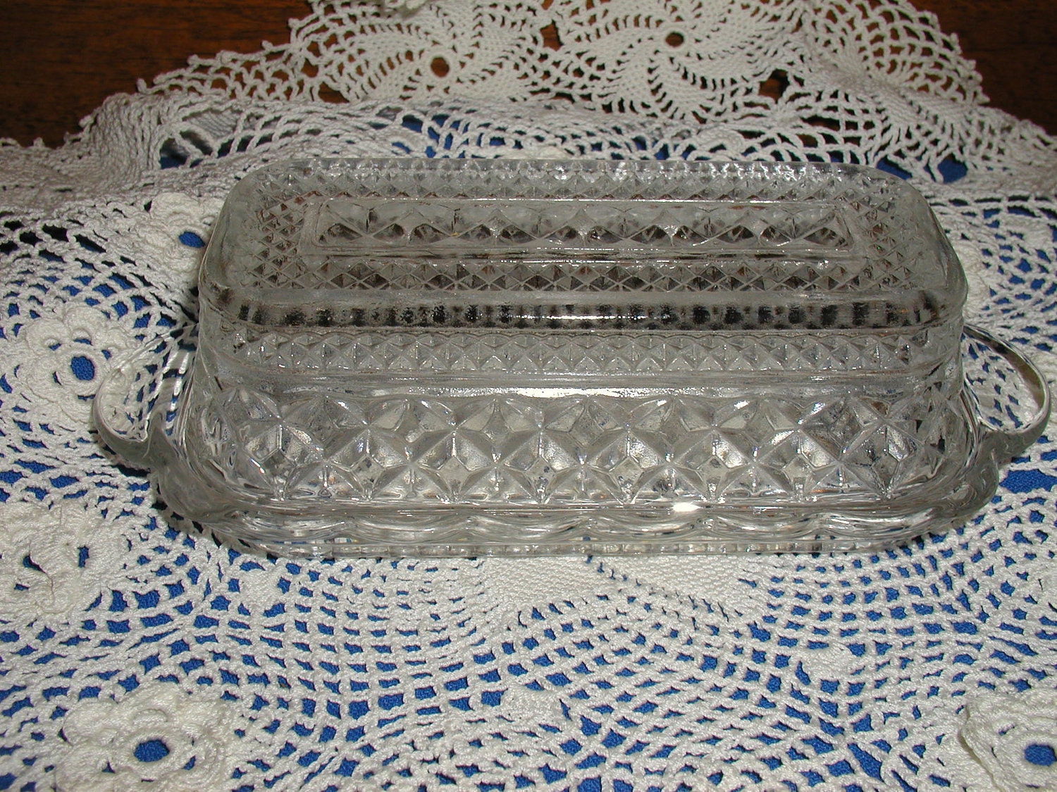 Vintage Butter Dish Cut Glass by scoodles on Etsy