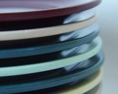 1950s Melmac Plates Boonton Multi Colored Small Plates Set of 7 Vintage Housewares Molded Plastic Dinnerware
