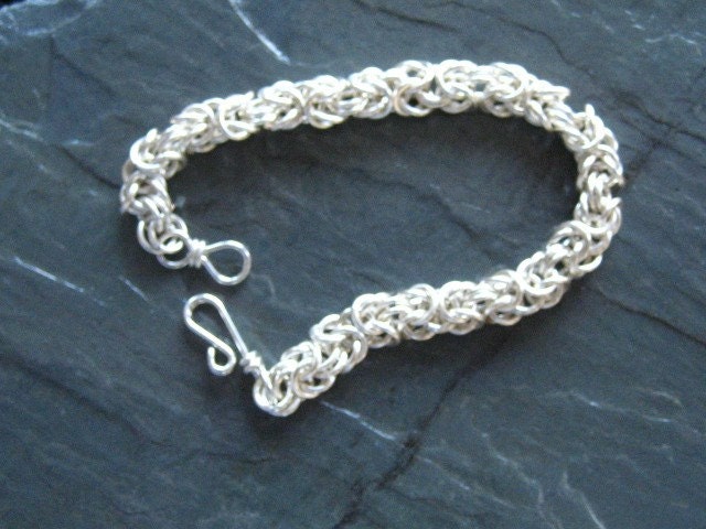 Silver  Byzantine Weave Tutorial KIT Chainmaille Bracelet KIT