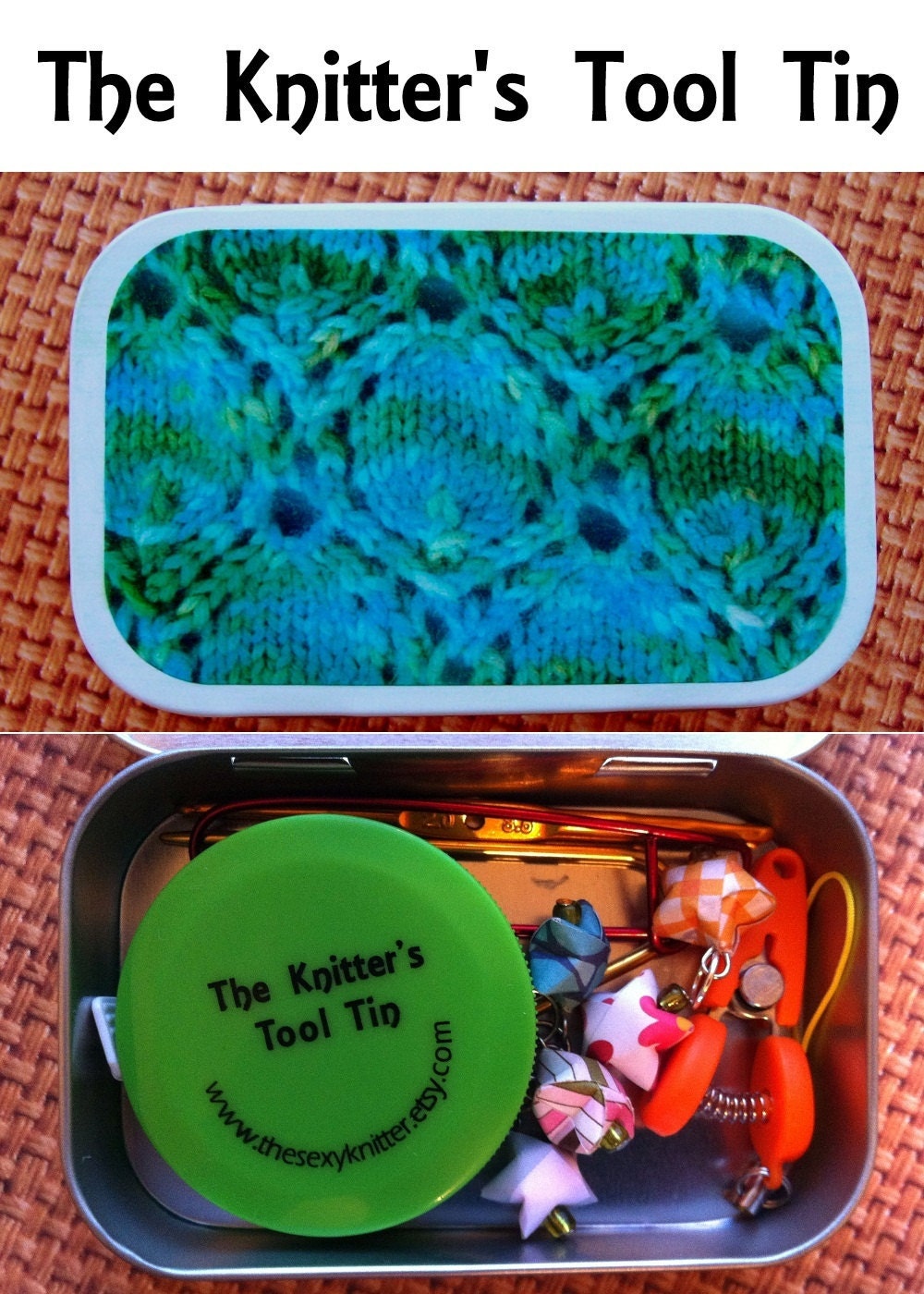 Blue Lace Altoid Tin: The Knitter's Notions Tin for your Knitting Project Bag